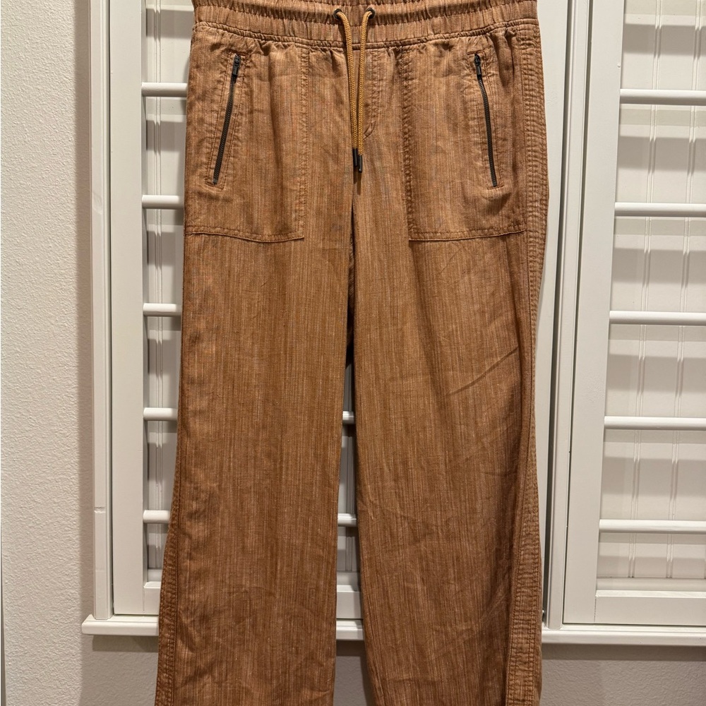 Athleta Brown Cabo Linen Joggers